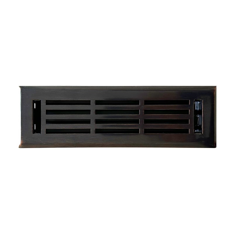 EMPIRE REGISTER CO 5100 - EMPIRE REGISTER CO، تصميم خطي، أغطية فتحات تهوية الأرضيات شديدة التحمل، مخمدات معدنية مرفقة. أغطية فتحات التهوية للأرضيات فقط. (الأرضية، برونز مطلي بالزيت، 2 × 10 بوصة (عبوة من قطعة واحدة)) - Image 1